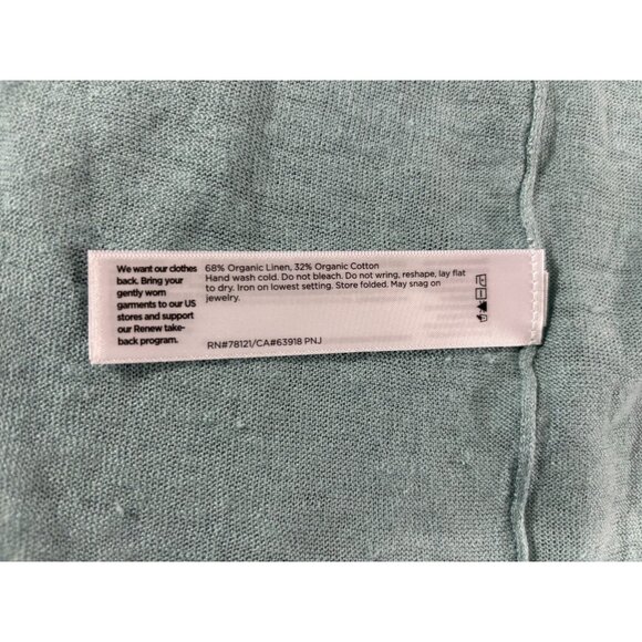 Eileen Fisher Long Cardigsn Organic Linen blend sz L color seafoam NWT mspr 268 - Picture 4 of 7